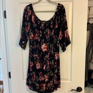 Floral Black Dress